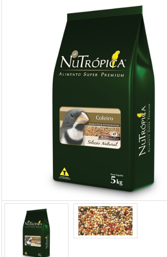 Nutr�pica - Sele��o Natural Coleiro - 5kg - 14 Gr�os Integraispapa-capins, tizius, bigodinhos, caboclinhos e patativas,