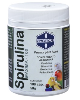 Spirulina Amgercal 100 M�xima - 100 c�psulas - SUPLEMENTO ALIMENTAR