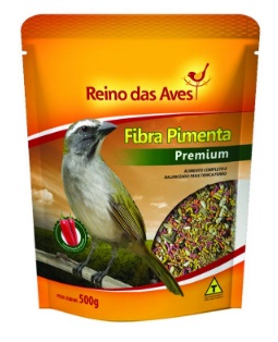 FIBRA PIMENTA REINO DAS AVES Alimento completo e balanceado para TRINCA FERRO.