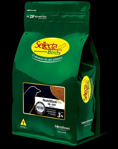 SELLECTA Nutrition Plus SR-240 - M�dio Porte 3Kg REPRODU��O-TRINCA FERRO-SABI�-P�SSARO PRETO-OUTROS