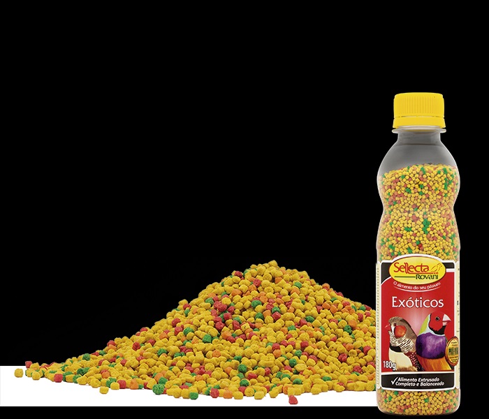 Sellecta Extrusados Premium Ex�ticos 180g - Calafate, mandarim, manon, diamante de gould e outros p�ssaros ex�ticos adultos de mesmos h�bitos alimentares