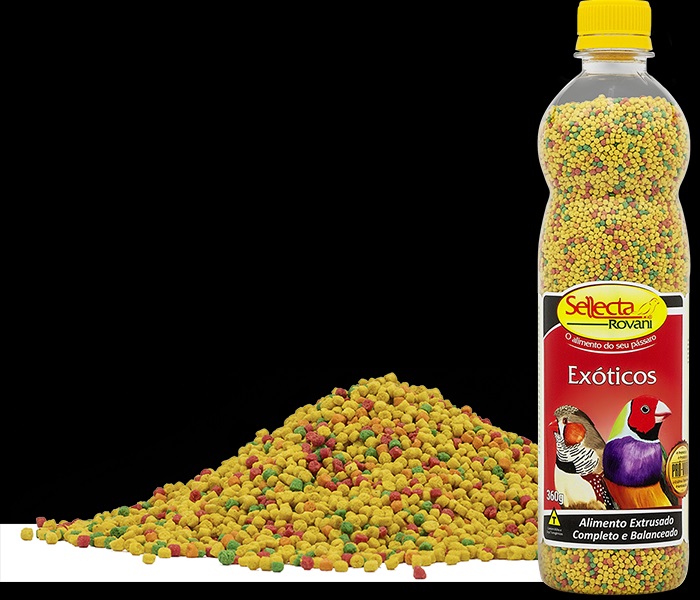 Sellecta Extrusados Premium Ex�ticos 360g - Calafate, mandarim, manon, diamante de gould e outros p�ssaros ex�ticos adultos de mesmos h�bitos alimentares