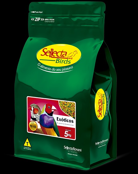Sellecta Extrusados Premium Ex�ticos 5kg - Calafate, mandarim, manon, diamante de gould e outros p�ssaros ex�ticos adultos de mesmos h�bitos alimentares