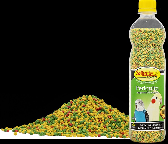 Sellecta Extrusados Premium Periquito, Agapornis e Calopsita 360g - Periquito, agapornis, calopsita, forpus e demais aves adultas de mesmos h�bitos alimentares