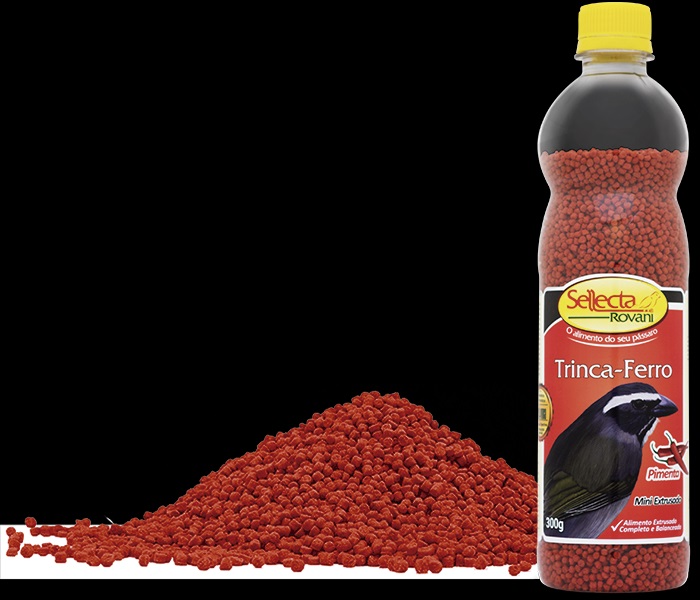 Sellecta Extrusados Premium Trinca-Ferro Pimenta 300g - Mini Extrusado - Trinca-ferro e outros p�ssaros adultos de mesmos h�bitos alimentares