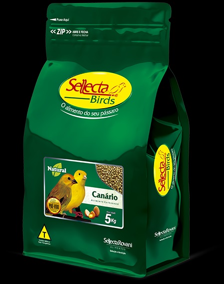 Sellecta Extrusados Premium Natural Can�rio Natural 5kg  - Can�rio e outros p�ssaros de mesmos h�bitos alimentares