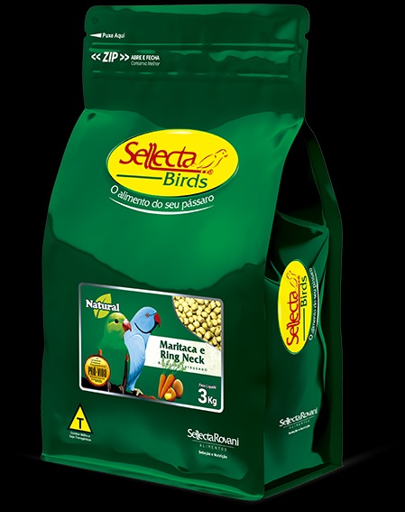 Sellecta Extrusados Premium Natural Maritaca e Ring Neck Natural 3kg - Maritaca, ring neck, ararajuba, rosela e demais psitac�deos adultos de mesmos h�bitos alimentares