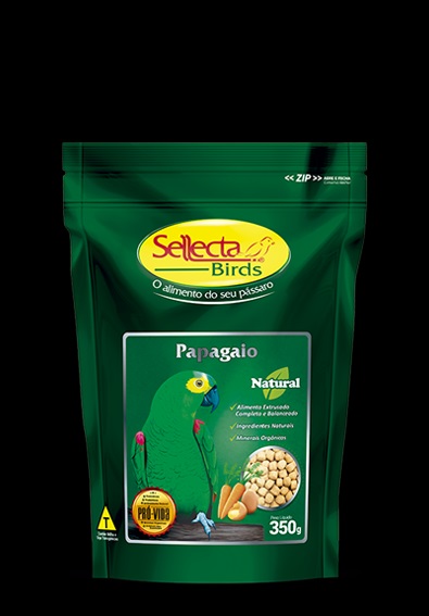 Sellecta Extrusados Premium Natural Papagaio Natural 350g - papagaio, arara, cacatua e demais aves adultas de mesmos h�bitos alimentares