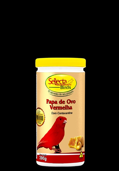 Sellecta Papas Papa de Ovo Vermelha 200g -P�ssaros adultos ou em desenvolvimento, especialmente para can�rio de plumagem vermelha