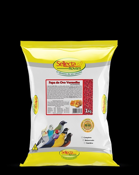 Sellecta Papas Papa de Ovo Vermelha 1kg -P�ssaros adultos ou em desenvolvimento, especialmente para can�rio de plumagem vermelha