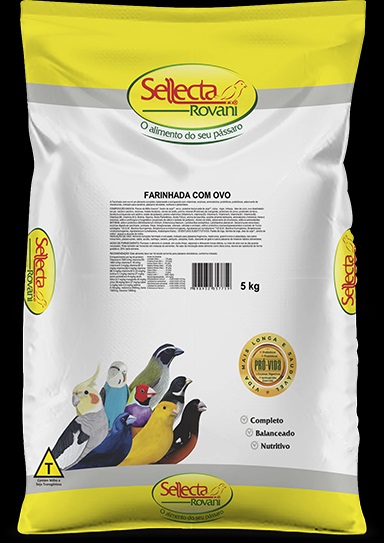 Sellecta Farinhadas Farinhada com Ovo 5kg -Can�rio, azul�o, frade, diamante de gould, trinca-ferro, p�ssaro preto, sanha�o, sabi� e outros p�ssaros adultos de mesmos h�bitos alimentares.