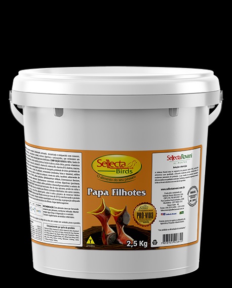 Sellecta Papas para Filhotes Papa Filhotes 2,5kg - Coleiro, curi�, bicudo, azul�o, ex�ticos, trinca-ferro, p�ssaro preto, sabi� e outros p�ssaros de mesmos h�bitos alimentares.