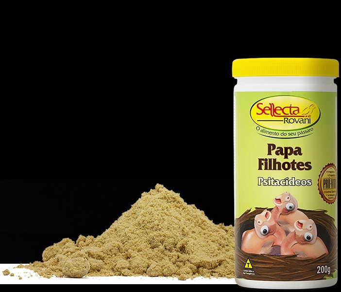 Sellecta Papas para Filhotes Papa Filhotes Psitac�deos 200g -Periquito, calopsita, agapornis, forpus, ring neck, rosela, papagaio, arara e outros psitac�deos de mesmos h�bitos alimentares. Tamb�m indicada para aves debilitadas.