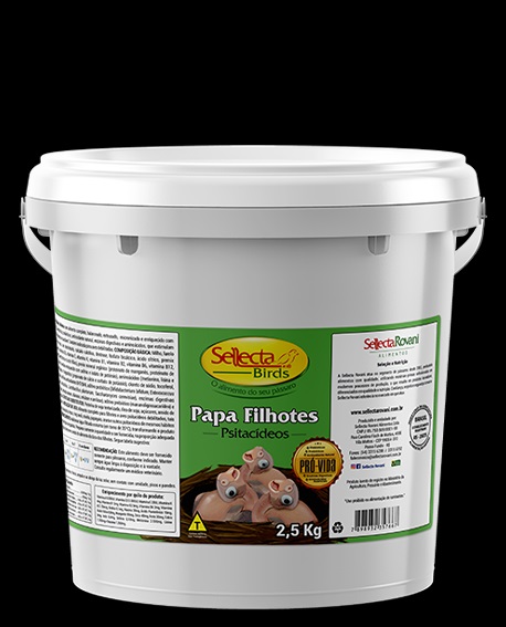 Sellecta Papas para Filhotes Papa Filhotes Psitac�deos 2,5kg -Periquito, calopsita, agapornis, forpus, ring neck, rosela, papagaio, arara e outros psitac�deos de mesmos h�bitos alimentares. Tamb�m indicada para aves debilitadas.
