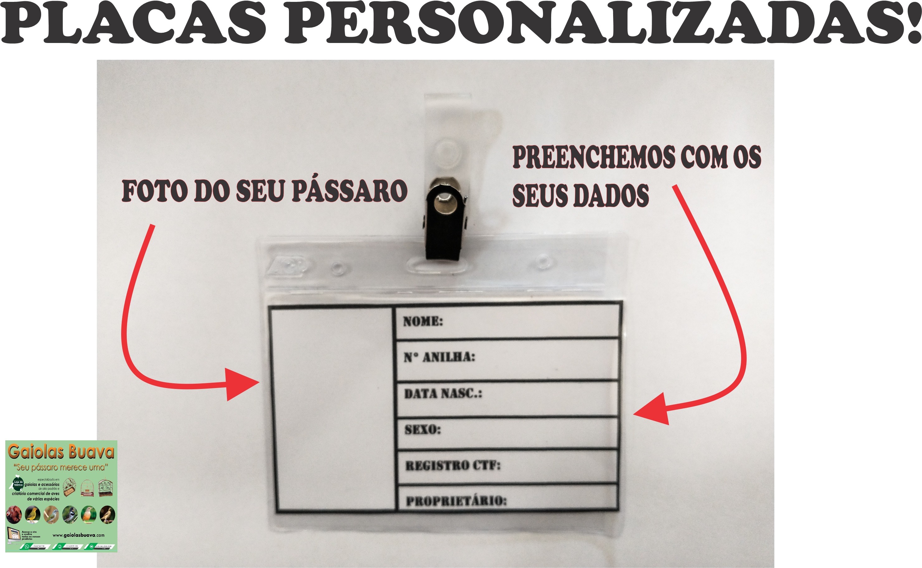 PORTA NOME / PLACA CRACH� - PERSONALIZ�VEL - EM PAPEL FOTOGR�FICO - UNIDADE