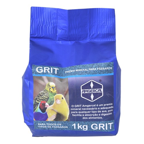 AMGERGRIT BSE AMGERCAL - 1KG - � UM PREMIX MINERAL NECESS�RIO E ADEQUADO PARA QUALQUER TIPO DE AVE, POIS FACILITA A ABSOR��O E DIGEST�O DOS ALIMENTOS.