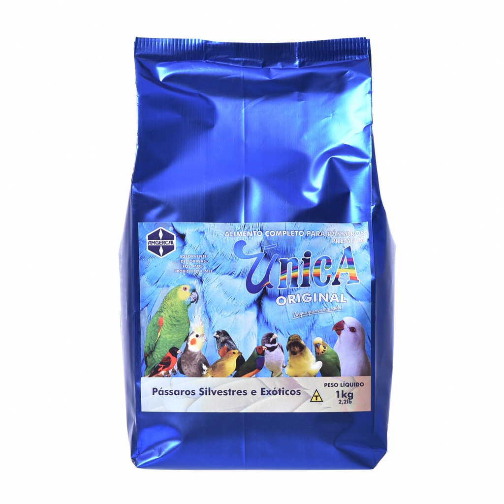 Farinhada �nica Amgercal - 1kg  Farinhada �nica � um alimento completo em nutrientes necess�rios para o crescimento, manuten��o, canto e reprodu��o de Can�rios, P�ssaros Silvestres e Aves Ex�ticas. Farinhada �nica atende as necessidades nutricionais b�sicas di�rias, podendo ser usada com seguran�a, como �nica fonte de alimento.