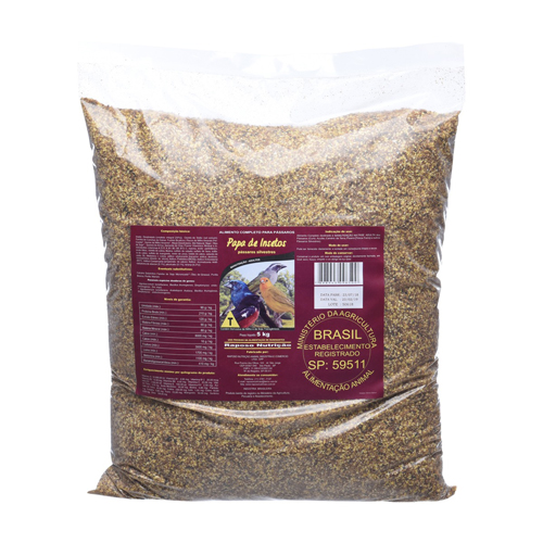 Papa de Insetos - Farinhada - Raposo - 5kg  Indicada para trinca ferro, can�rio da terra, curi�, bicudo, azul�o e outros.