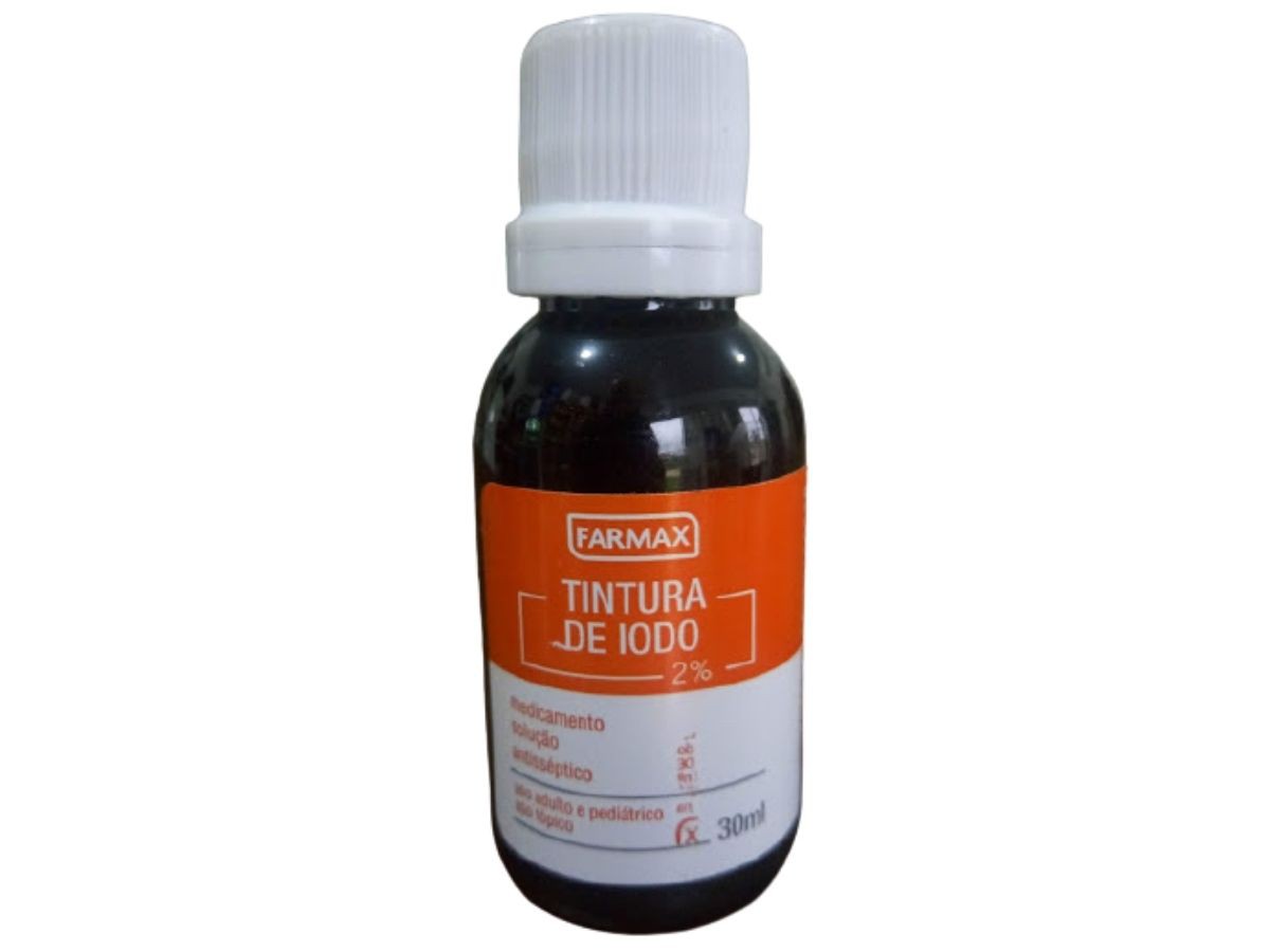 TINTURA DE IODO 30 ML - PARA FUNGO DAS PENAS, CABE�A PELADA
