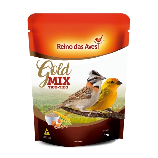 TICO TICO GOLD MIX- 4 KG  Alimento completo e balanceado indicado para tico tico, tico tico rei e can�rio da terra.