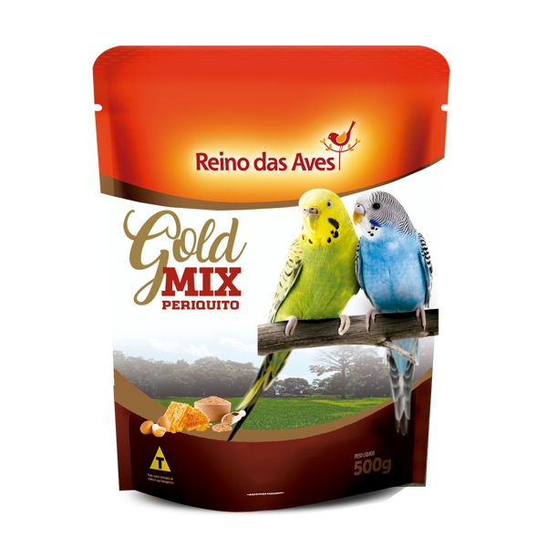 PERIQUITO GOLD MIX DE 500 GRAMAS - REINO DAS AVES