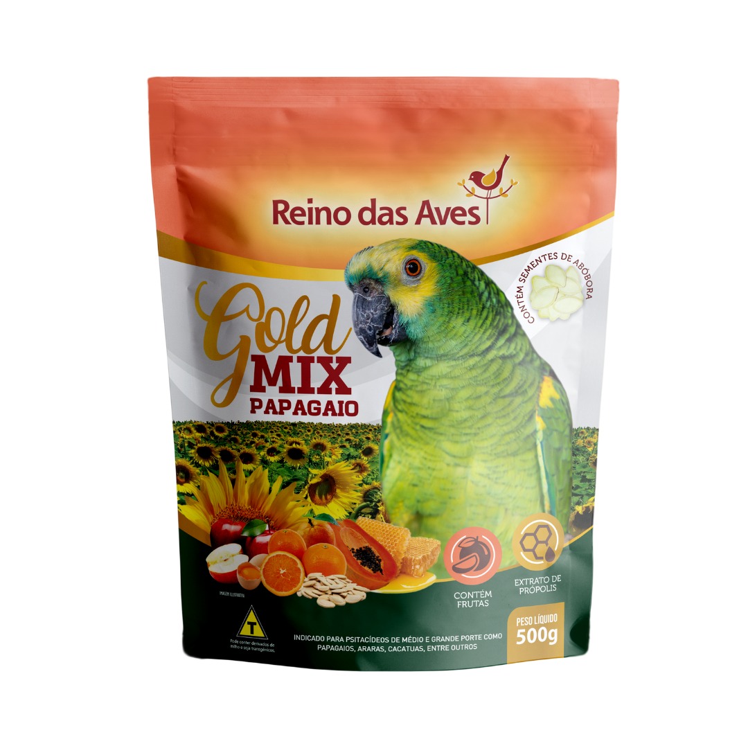PAPAGAIO GOLD MIX DE 500 GRAMAS - REINO DAS AVES
