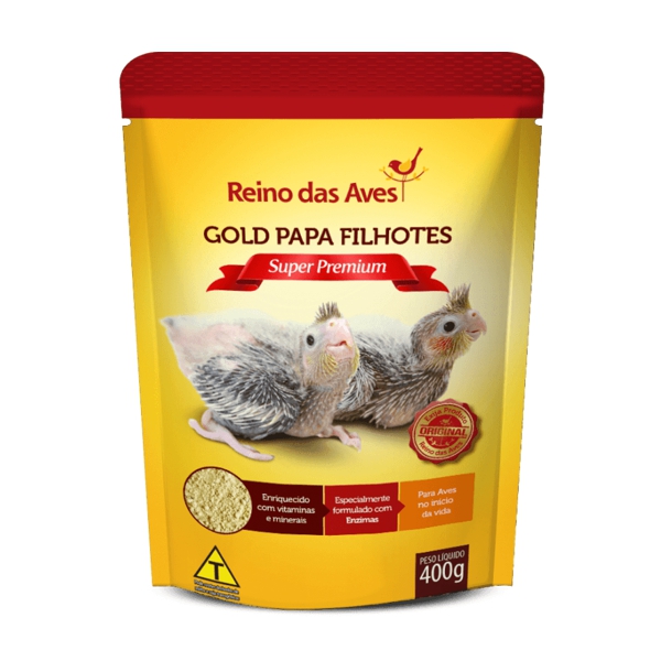 GOLD PAPA FILHOTES (REFIL) DE 400 GRAMAS - REINO DAS AVES
