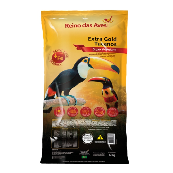 EXTRA GOLD TUCANOS COM 6 KG (QUILOS) - REINO DAS AVES