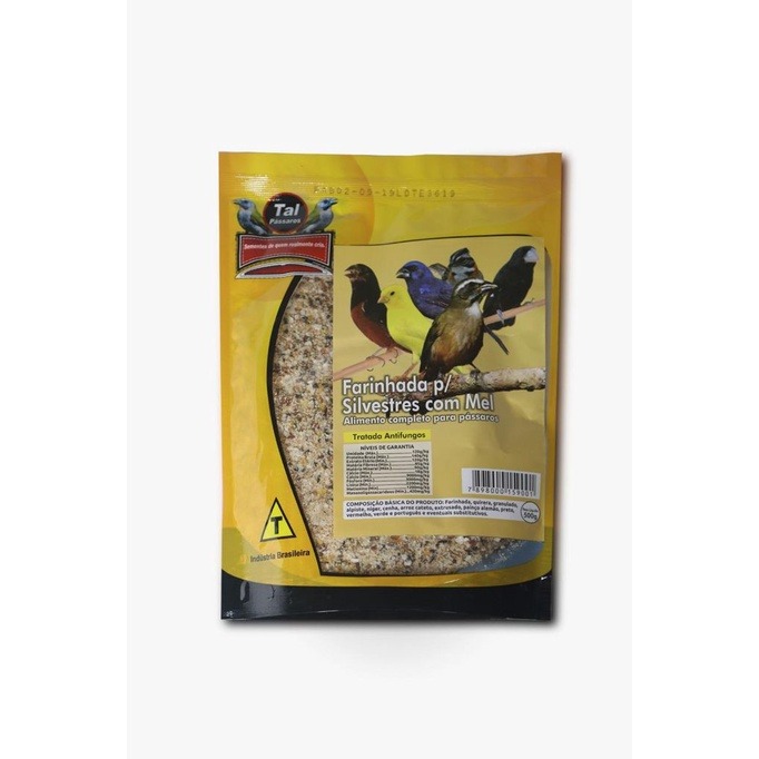 MISTURA FARINHADA SILVESTRE COM MEL - TAL P�SSAROS - PACOTE COM 500 GRAMAS