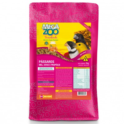MEGAZOO FARINHADA P�SSAROS MEL E OVOS , PROPOLIS - 5 KG