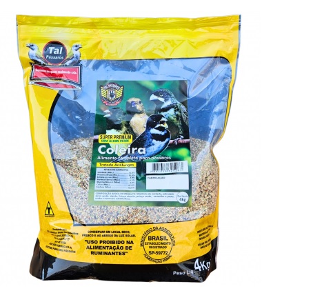 TAL PASSARO MISTURA COLEIRO TOP 1 VERDE SUPER PREMIUM TAL P�SSAROS - 4 Kg