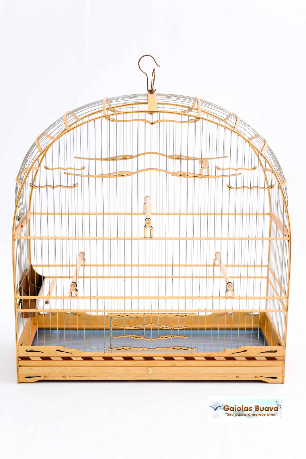 GAIOLA N�8 ABAULADA COCHO ALTO MADEIRAS CLARAS NOBRES ARAME